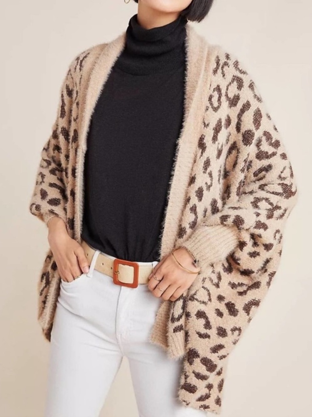 Anthropologie Akemi +Kin Cheetah Cardigan Sweater